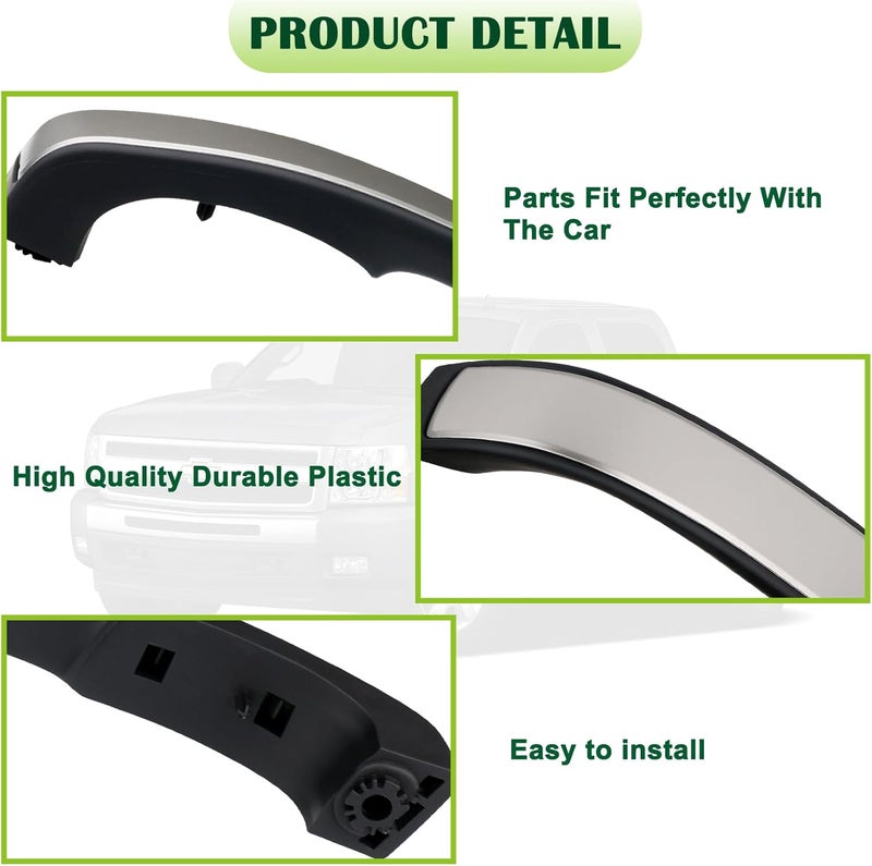 omoZone Interior Door Pull Handle Armrest Inside Grab Handle Front Left Driver Side Ebony Compatible with 2010-2014 Chevrolet Chevy Silverado GMC Sierra Replaces 25932417 - Image 5
